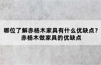 哪位了解赤杨木家具有什么优缺点？ 赤杨木做家具的优缺点